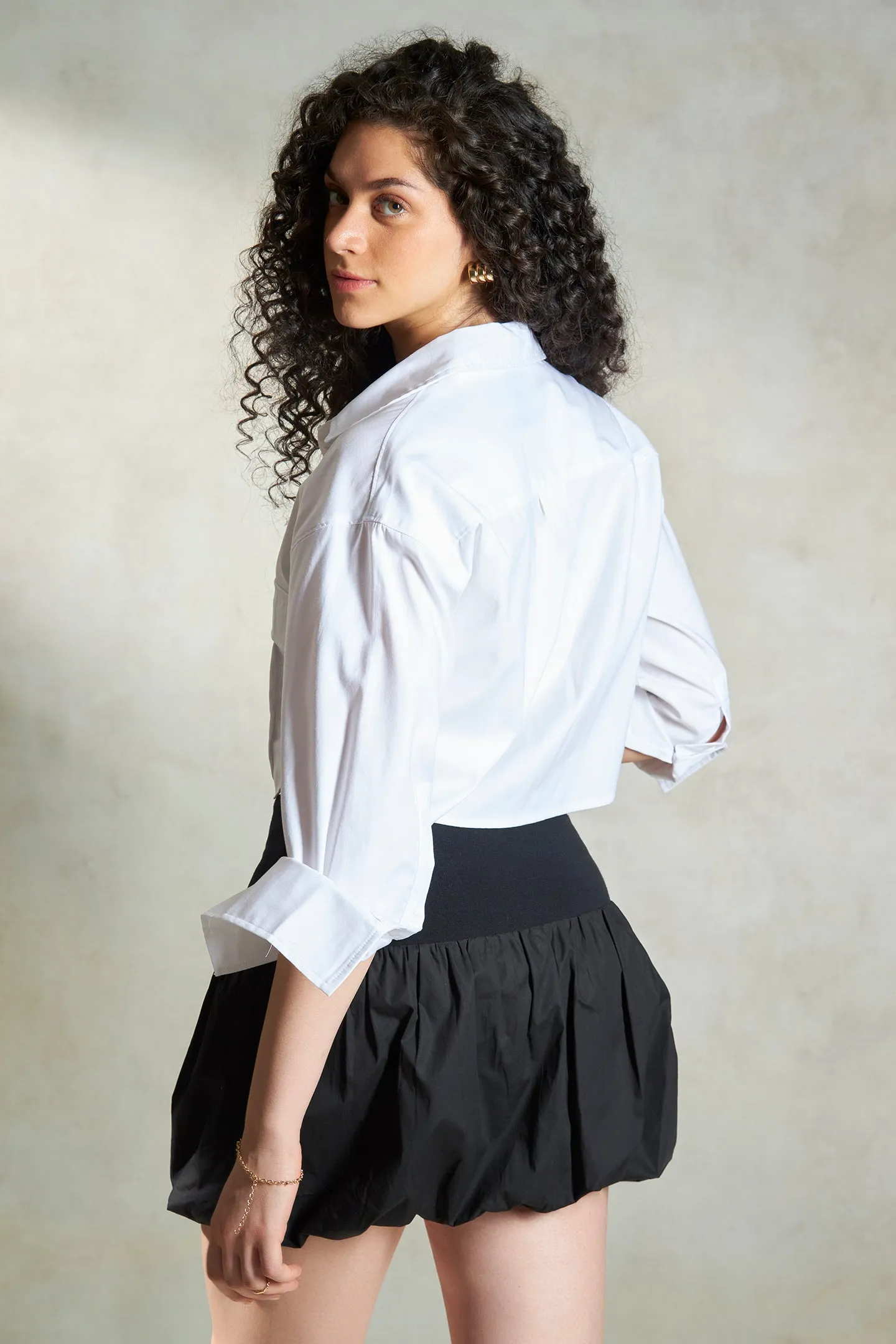 Joana|Cropped Cotton Shirt