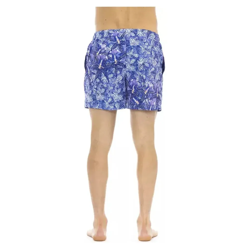 Just Cavalli Light Blue Polyester Men Swimwear