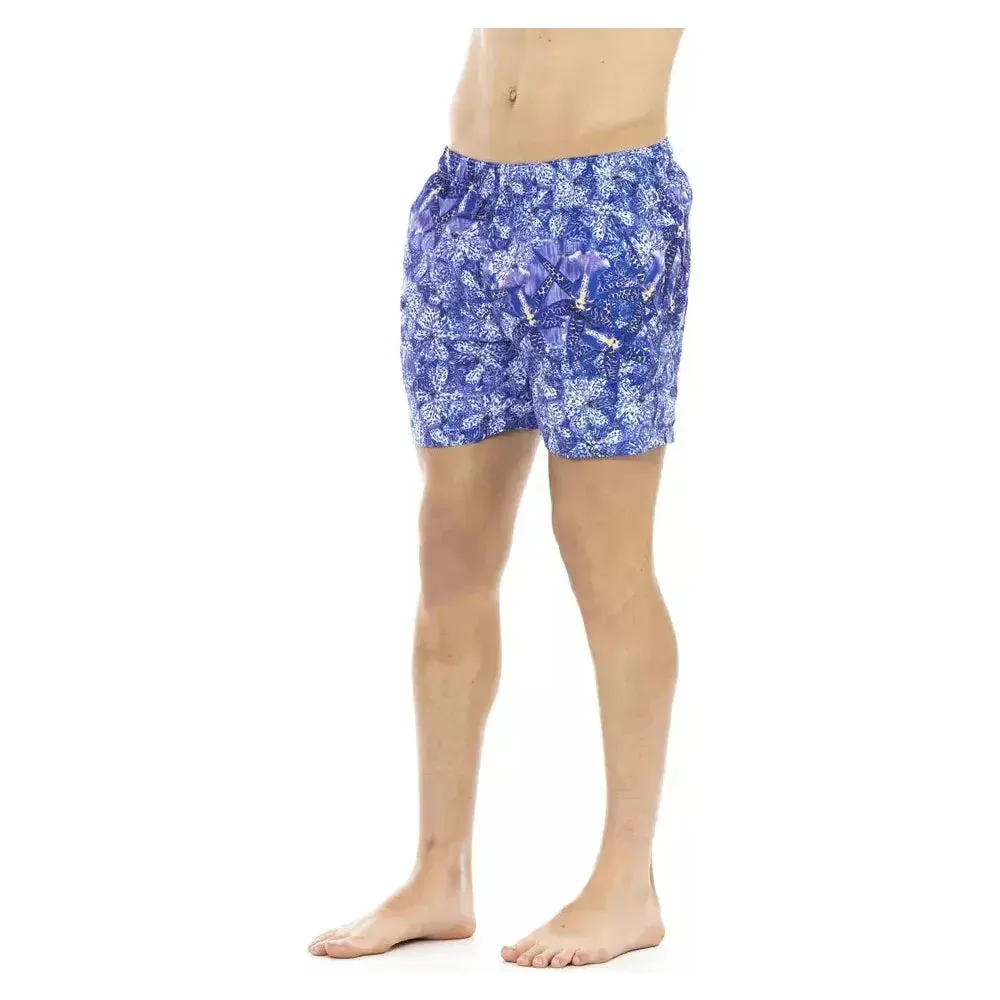 Just Cavalli Light Blue Polyester Men Swimwear