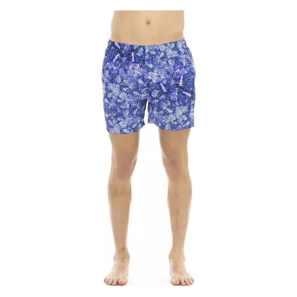 Just Cavalli Light Blue Polyester Men Swimwear