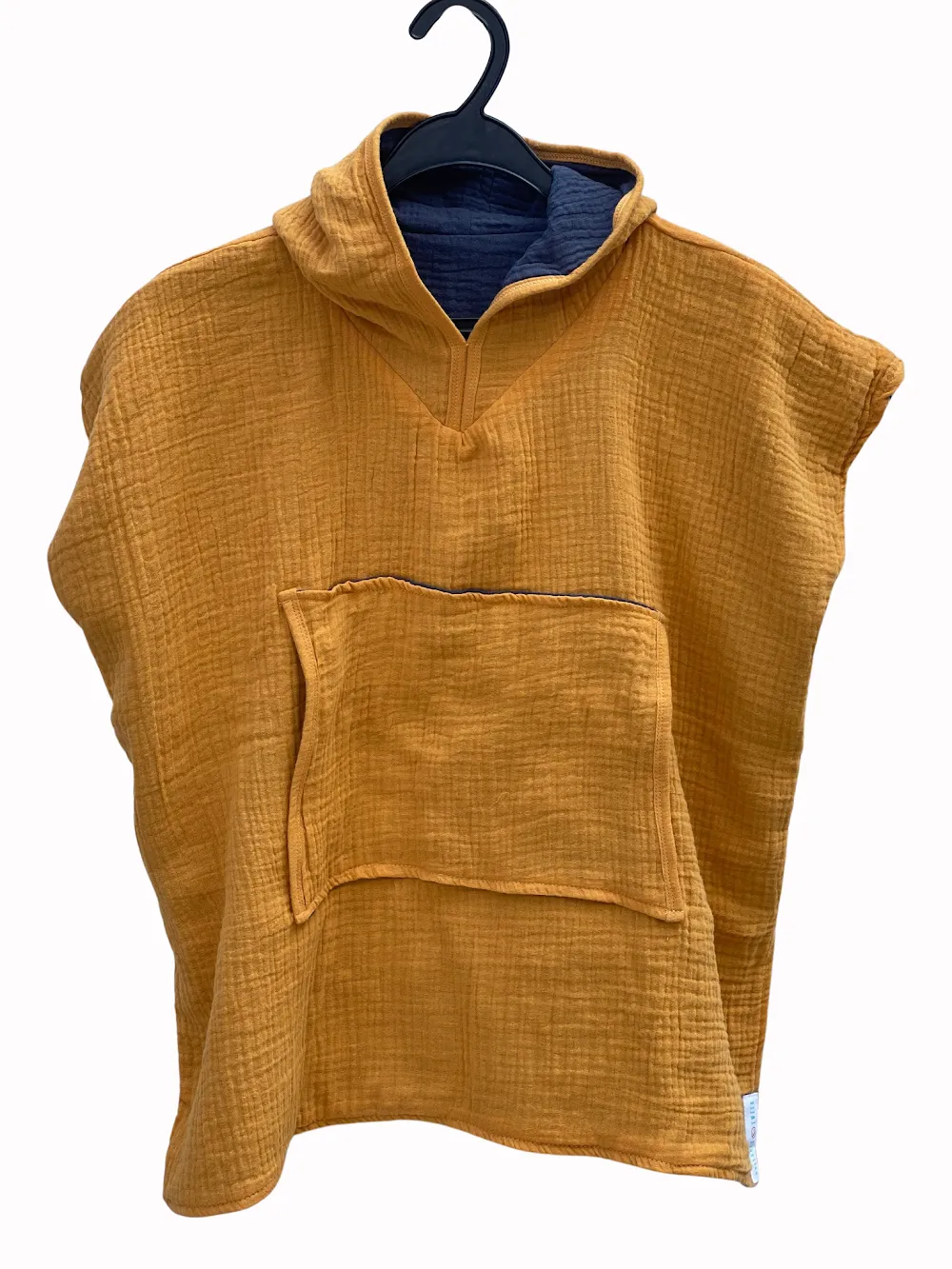 Kids Beach Poncho Swim Towel - Yellow Navy