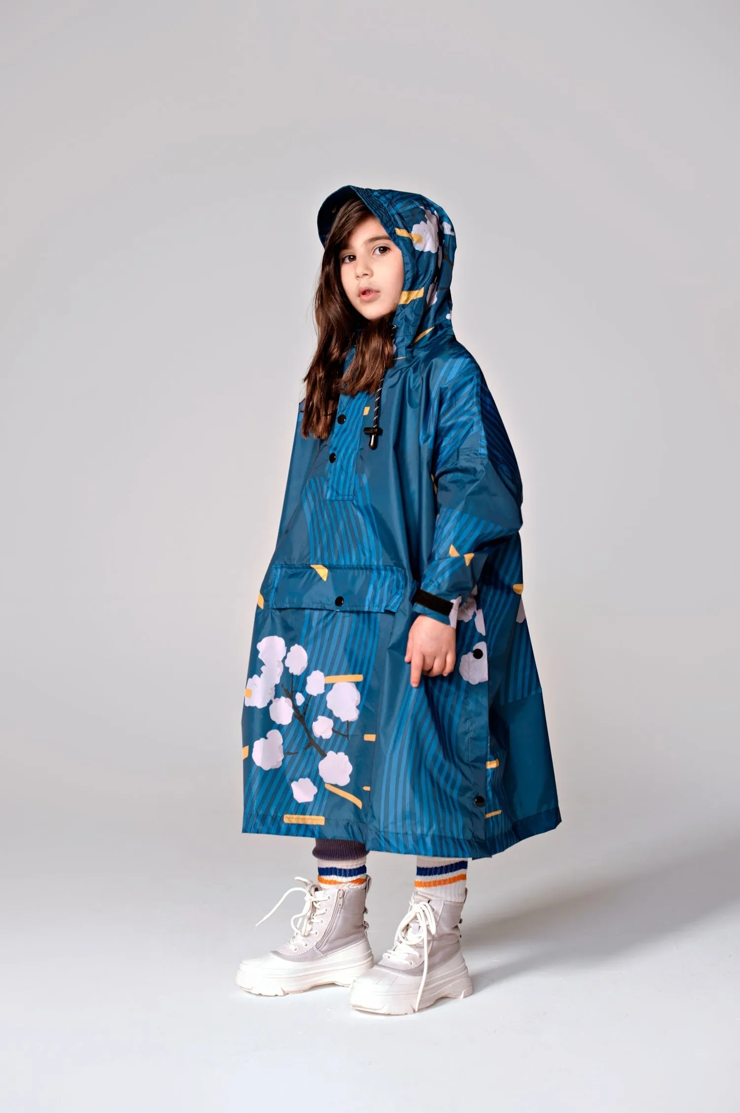 Kids' Japanese Blossom Rain Poncho