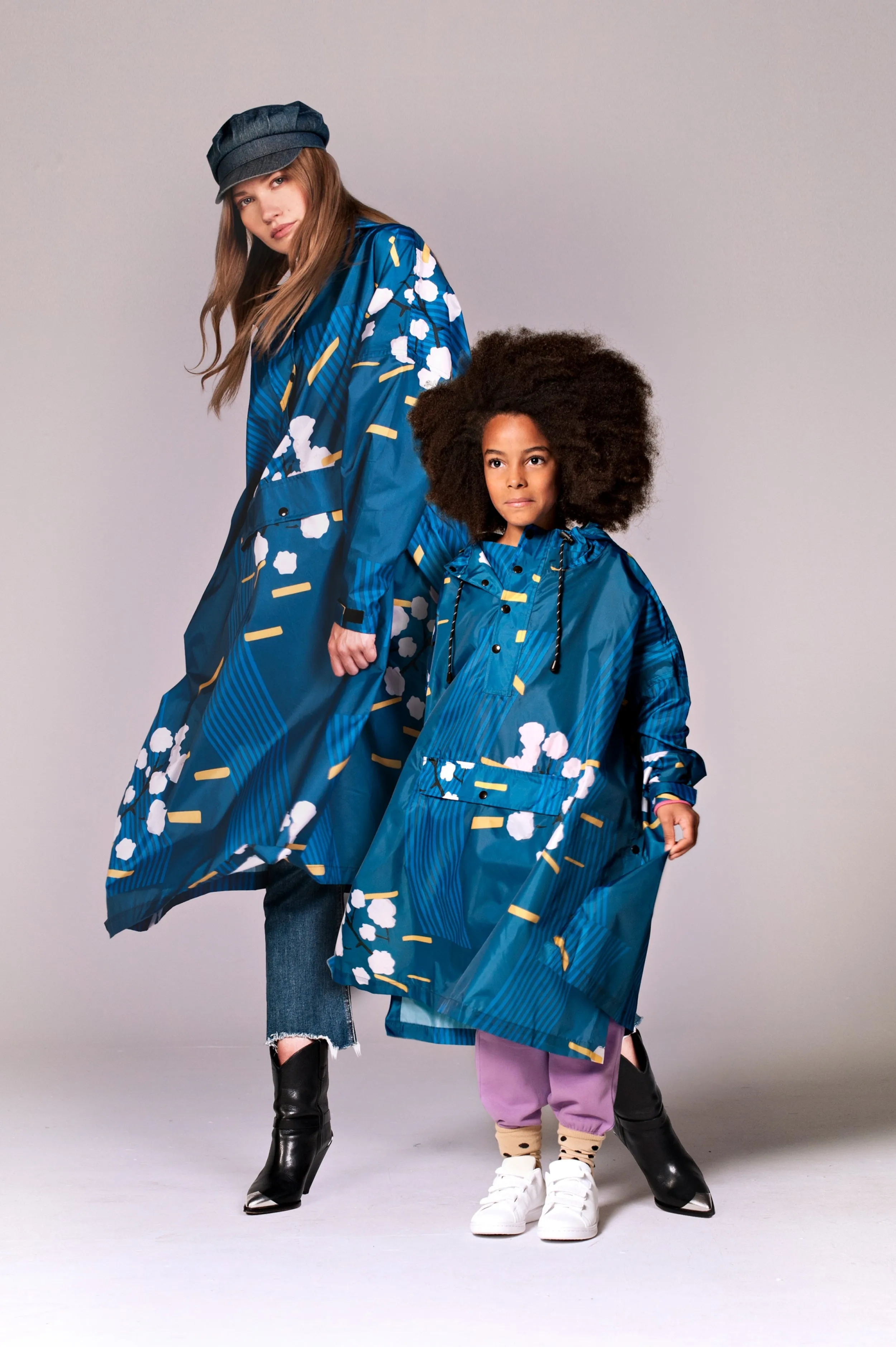 Kids' Japanese Blossom Rain Poncho