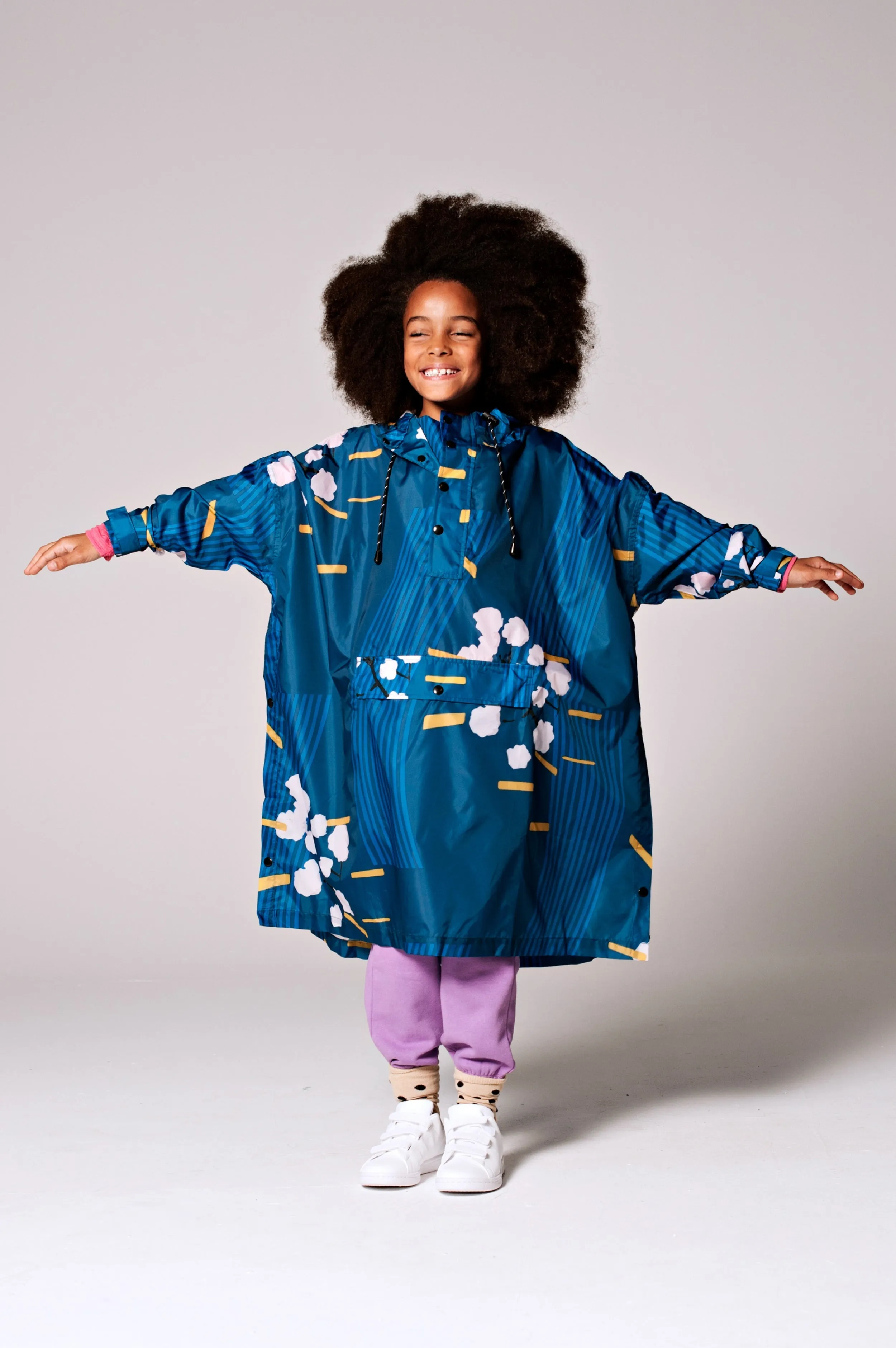 Kids' Japanese Blossom Rain Poncho