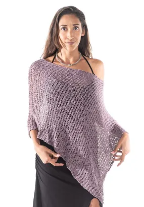 Knitted Asymmetrical Poncho Popcorn