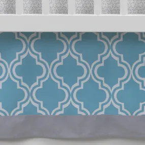 Lambs & Ivy Ryan Collection Crib Skirt - Geometric Teal