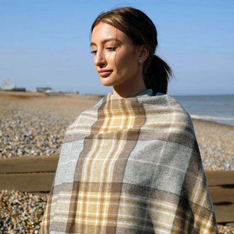 Lambswool Poncho in Mackellar Tartan