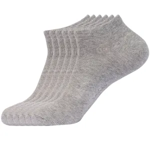 Laulax Ladies 6 Pairs Finest Combed Cotton Arch Support Trainer Socks, Grey, Size UK 3 - 5 / Europe 36 - 38