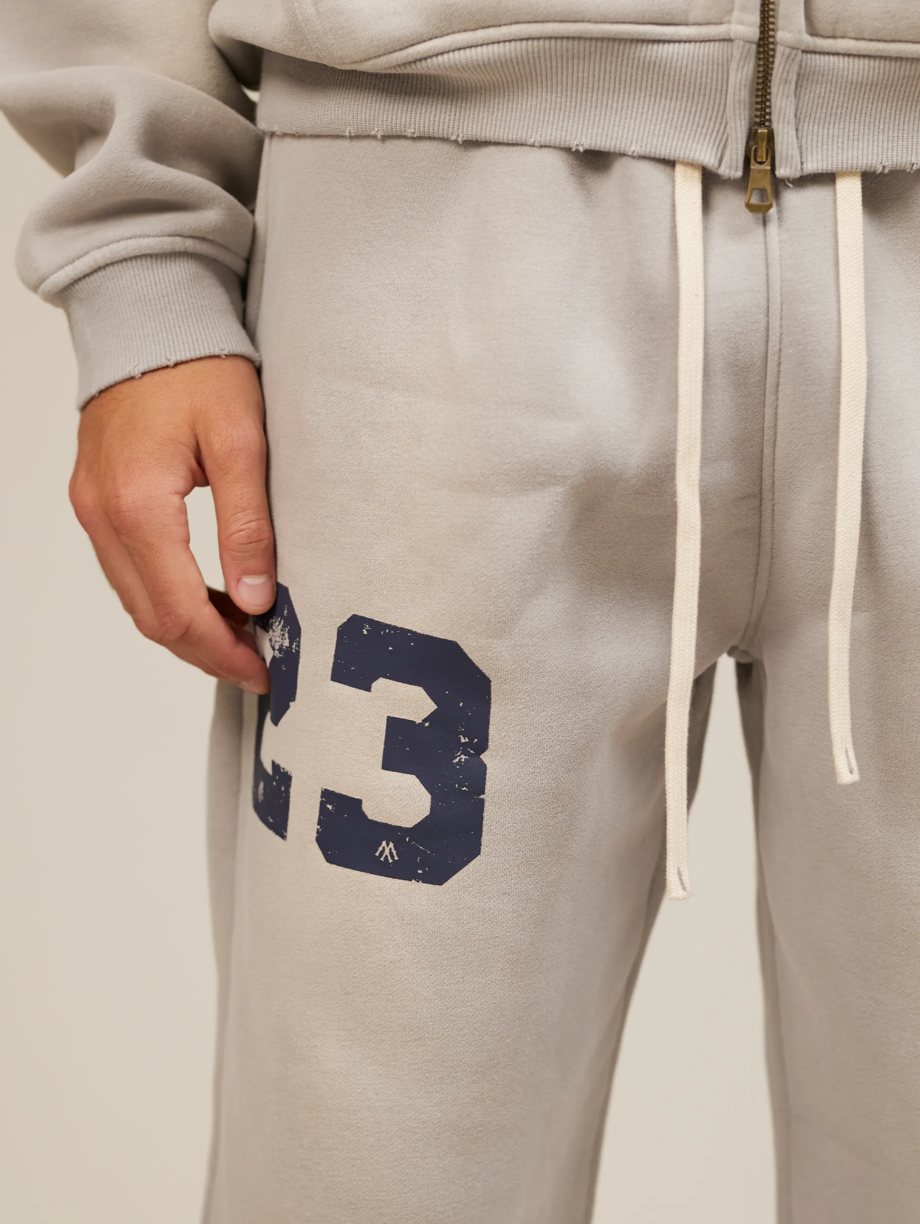 LIGHT GREY SUNFADED SWEATPANTS "NY"