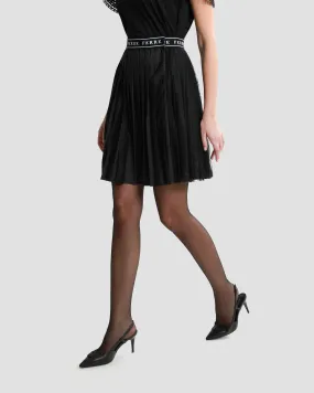 Logo Band Pleated Skirt