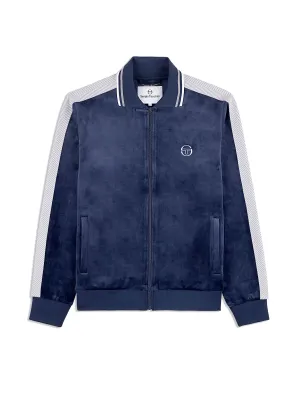 Maglia Velour Track Jacket- Maritime Blue