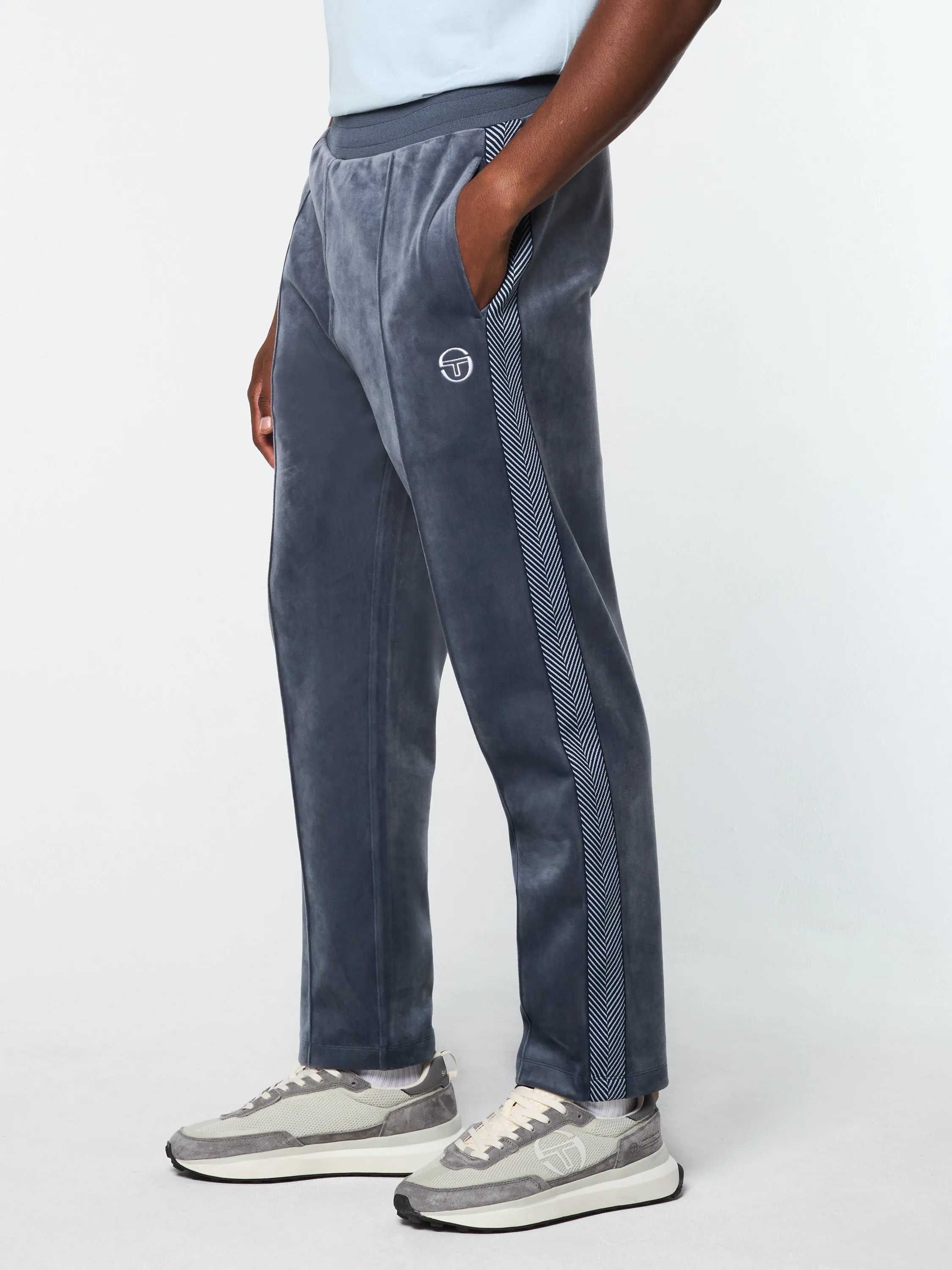 Maglia Velour Track Pant- Grisaille