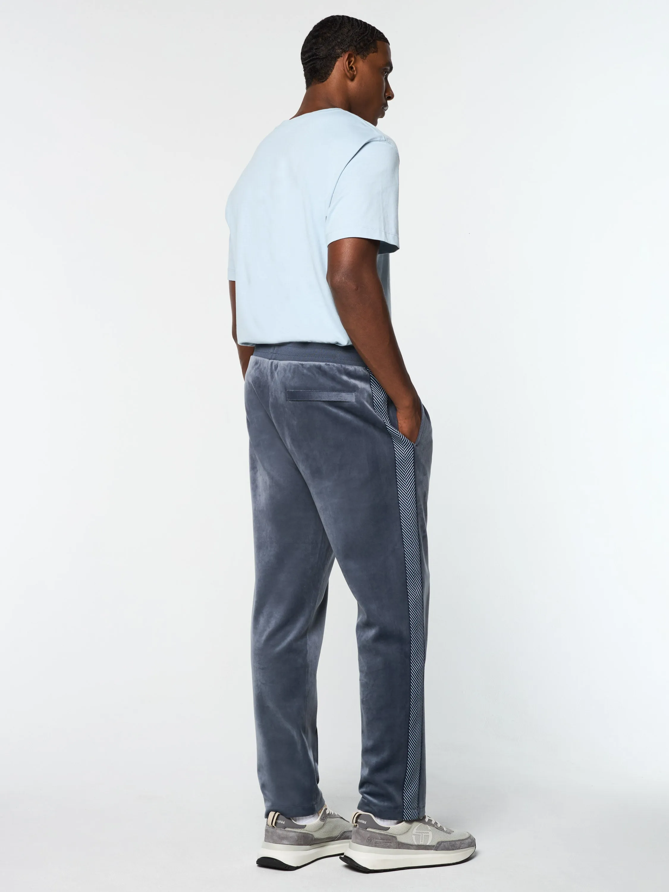 Maglia Velour Track Pant- Grisaille