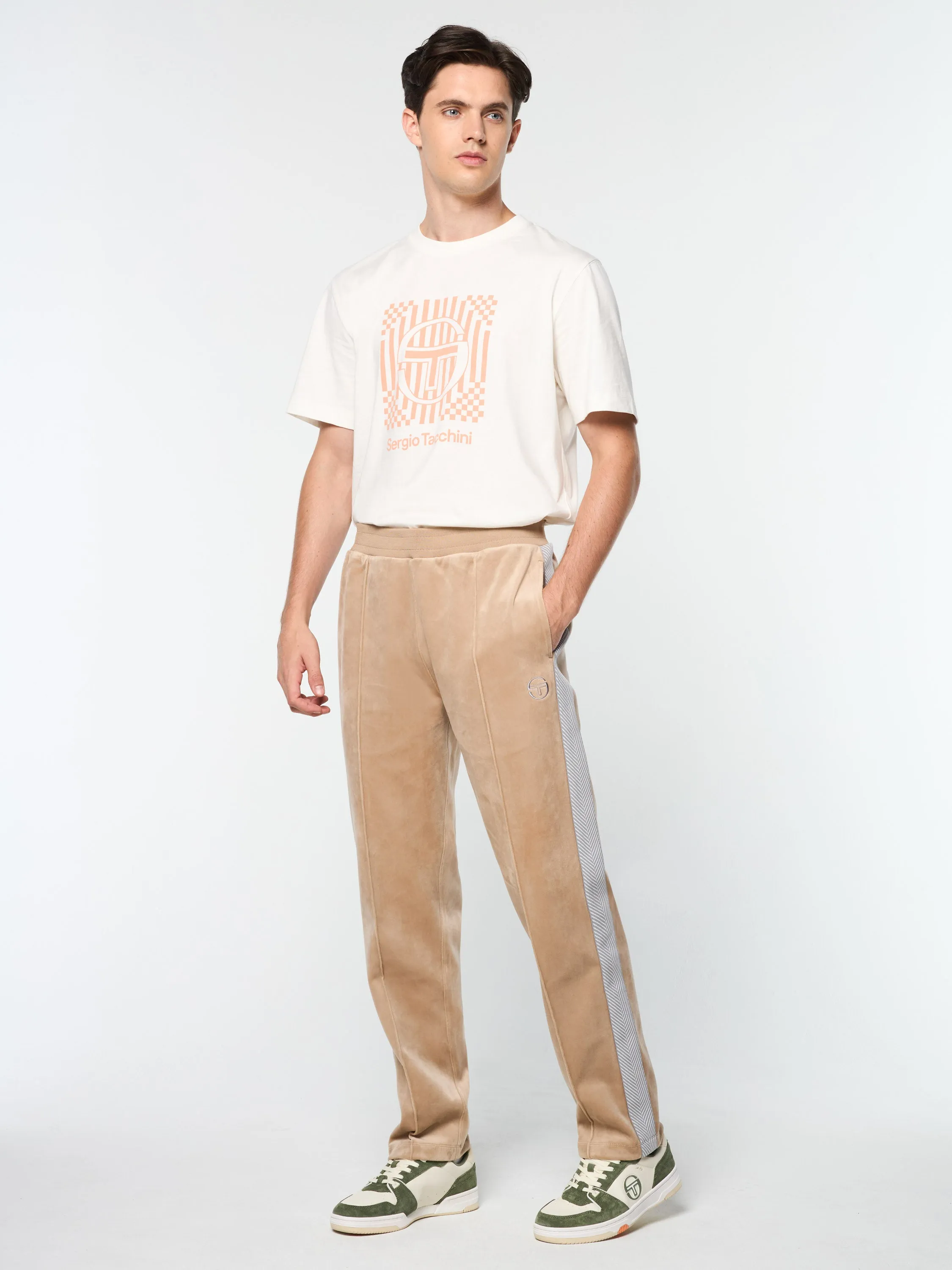 Maglia Velour Track Pant- Humus