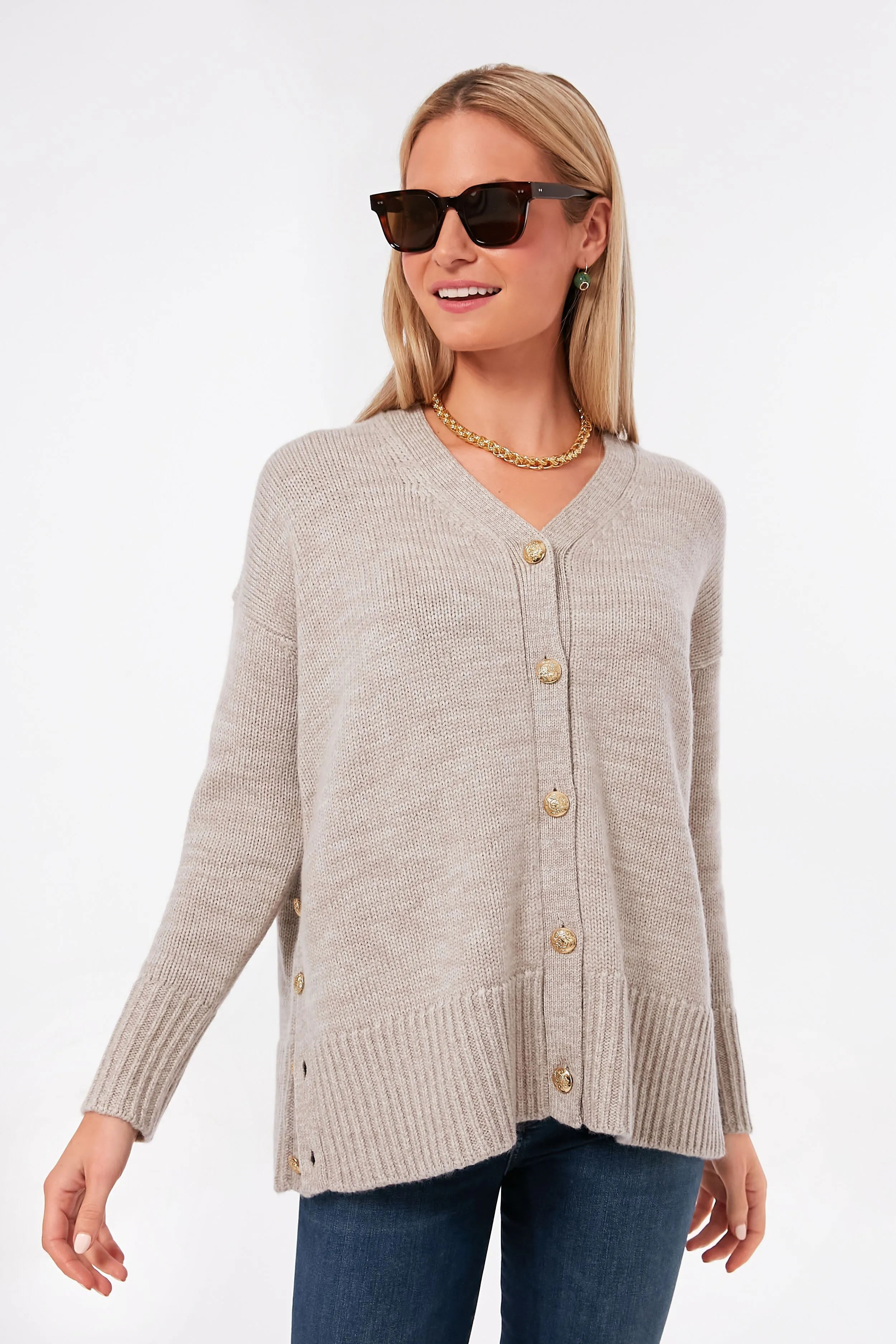 Marled Cream Meyers Cardigan