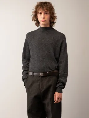 Men Mockneck Sweater_Graphite