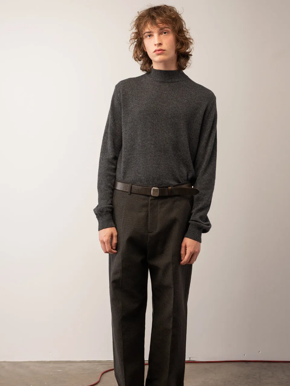 Men Mockneck Sweater_Graphite