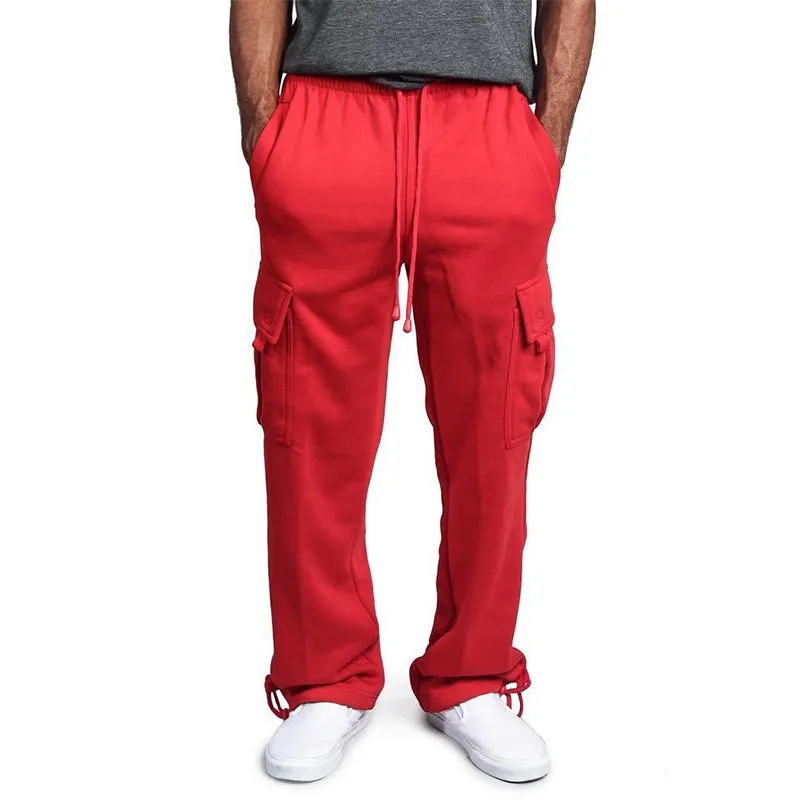 Men's Casual Plus Size Wide Leg Cargo Sweatpants