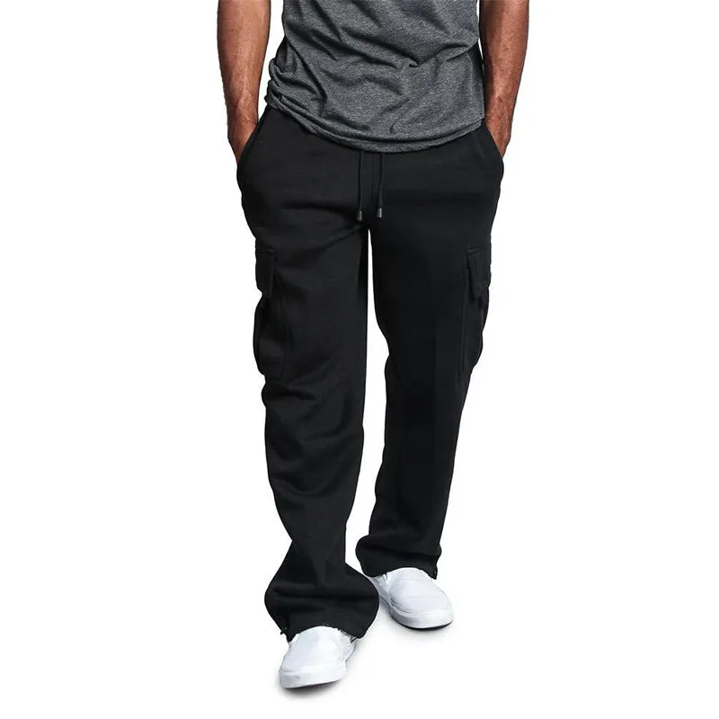 Men's Casual Plus Size Wide Leg Cargo Sweatpants