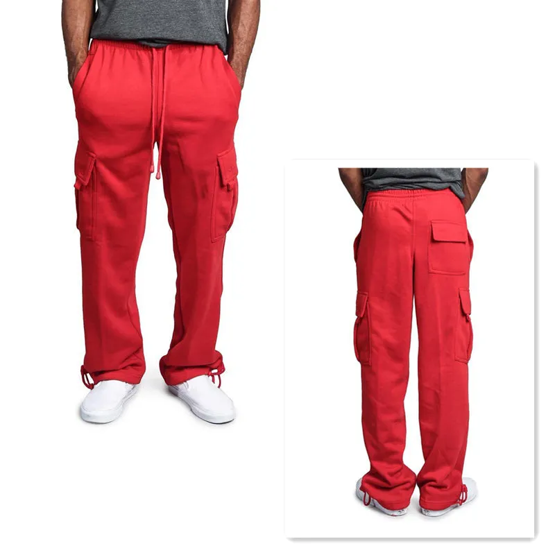 Men's Casual Plus Size Wide Leg Cargo Sweatpants