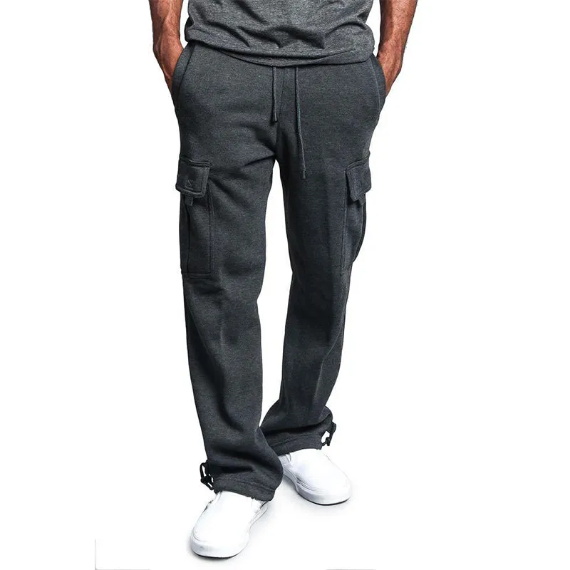 Men's Casual Plus Size Wide Leg Cargo Sweatpants