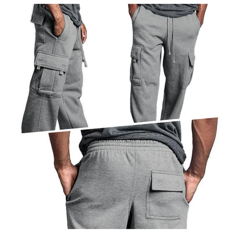 Men's Casual Plus Size Wide Leg Cargo Sweatpants