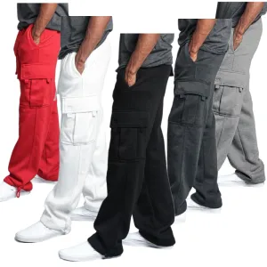 Men's Casual Plus Size Wide Leg Cargo Sweatpants