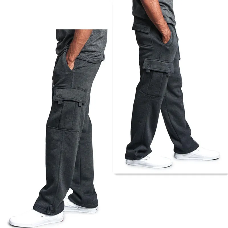 Men's Casual Plus Size Wide Leg Cargo Sweatpants