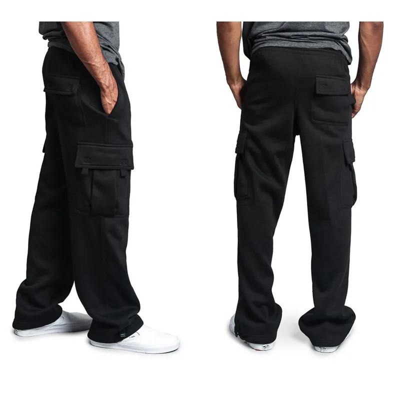 Men's Casual Plus Size Wide Leg Cargo Sweatpants