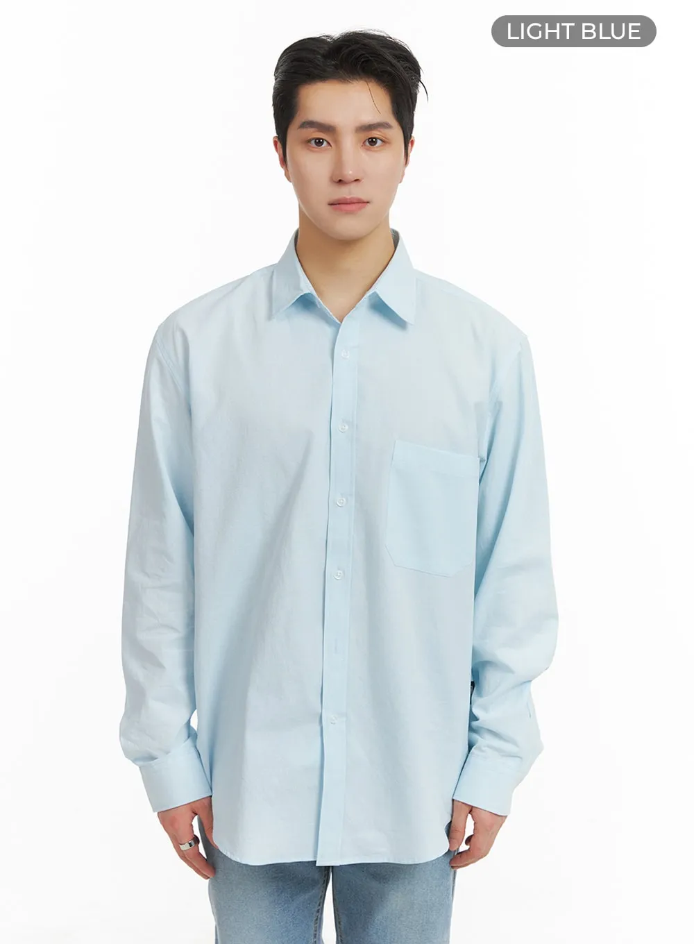 Men's Cotton Solid Buttoned Shirt IA401