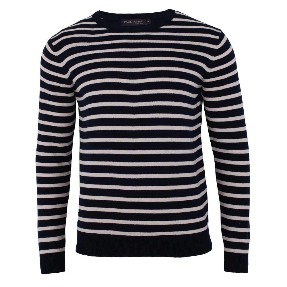 Mens Lightweight Cotton All Over Stripe Breton Jumper