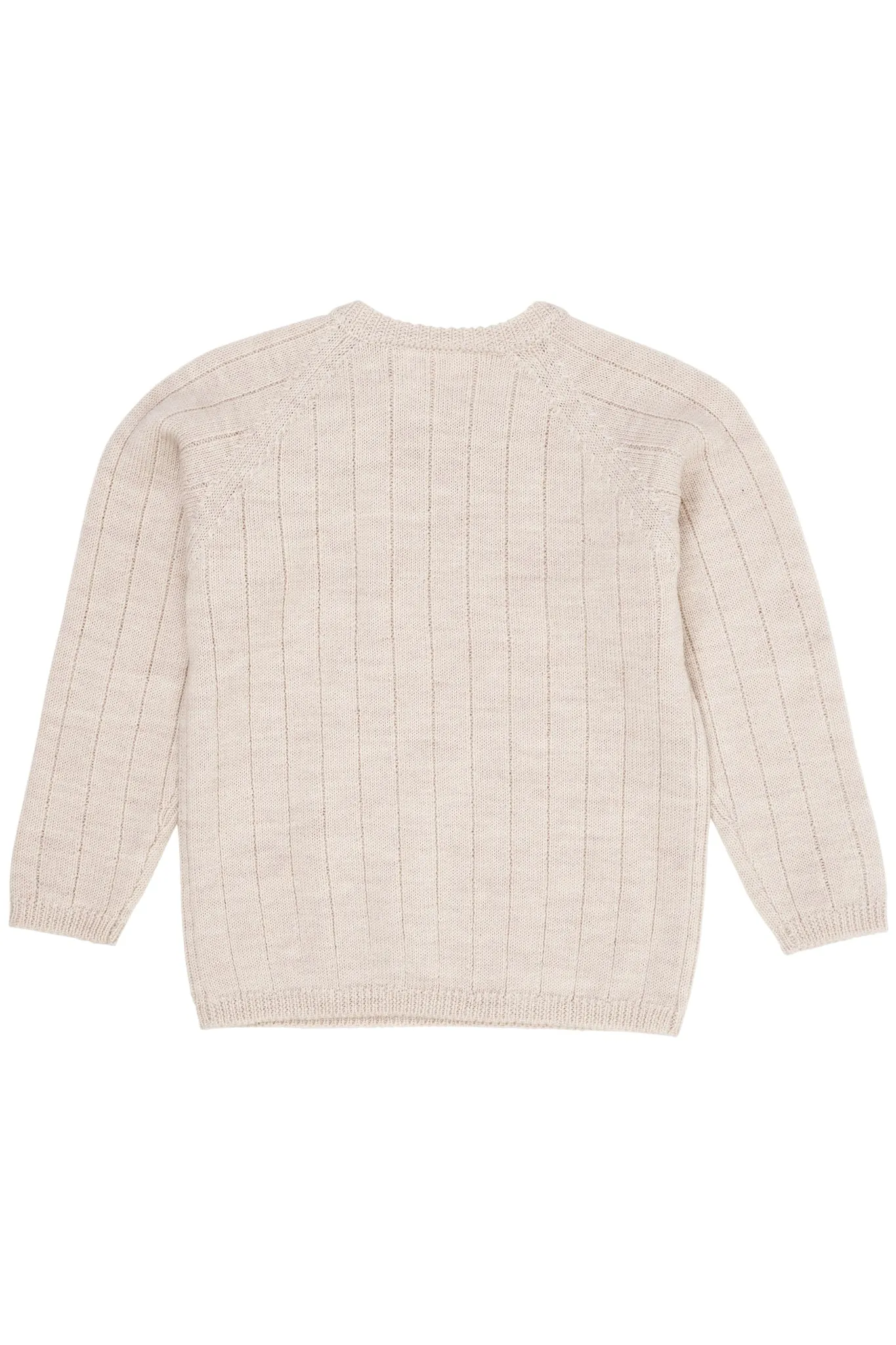 MERINO KNITTED BLOUSE - PALE CREAM MELANGE