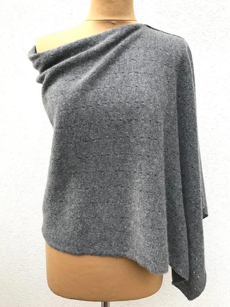 Mid grey cashmere poncho Multiway