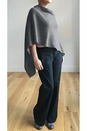 Mid grey cashmere poncho Multiway