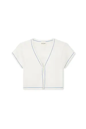 MILK CONTRAST KNIT TOP - MILK