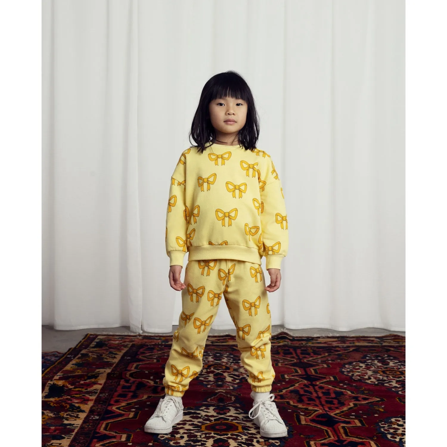 Mini Rodini Yellow Bow Aop Sweatpants