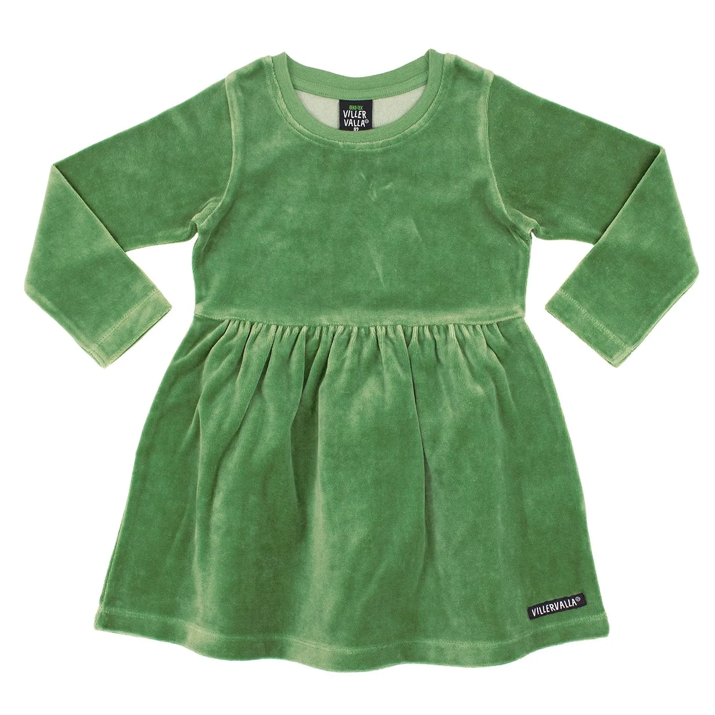 Moss Velour Flared Dress