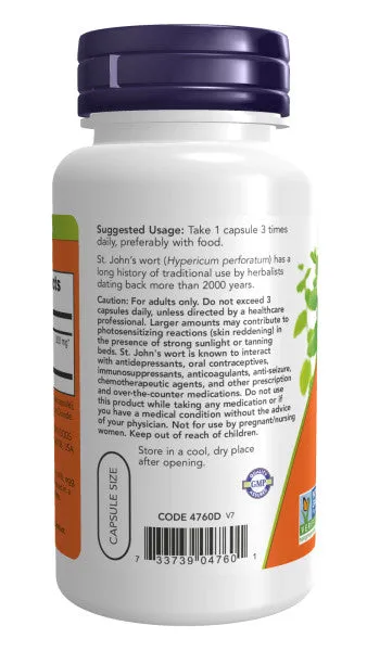 Now St. John's Wort Extract 300mg Veg Capsules 100ct