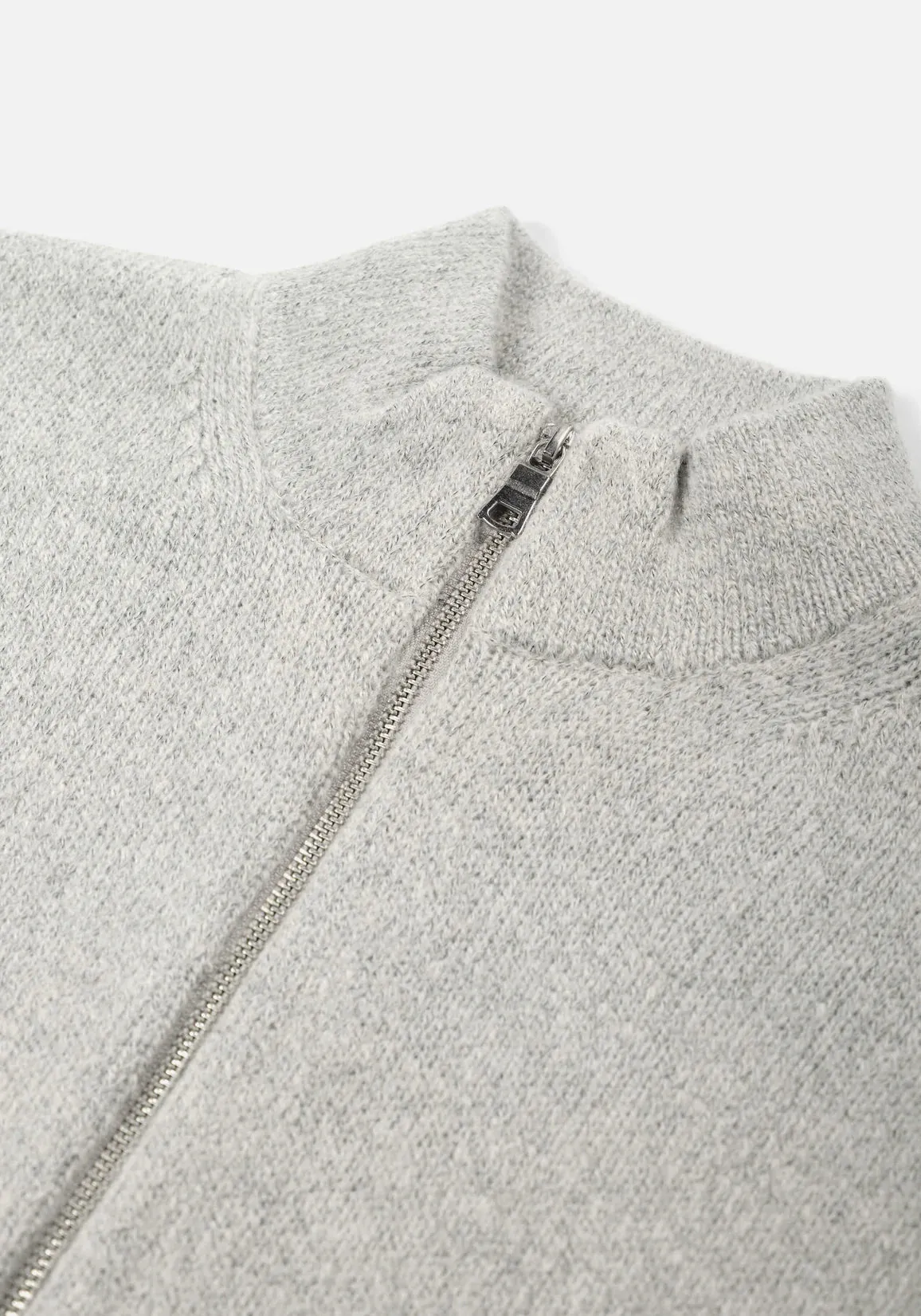 Oversized Fit Mohair Blend Knit Track Jacket