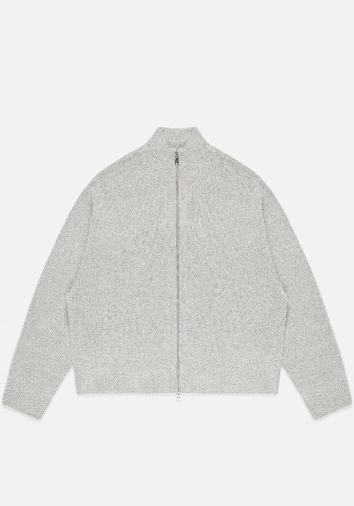 Oversized Fit Mohair Blend Knit Track Jacket