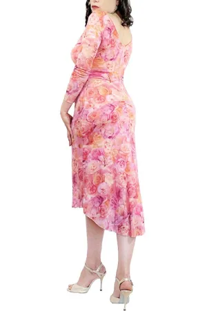 pastel roses NINA mesh tango dress with sleeves