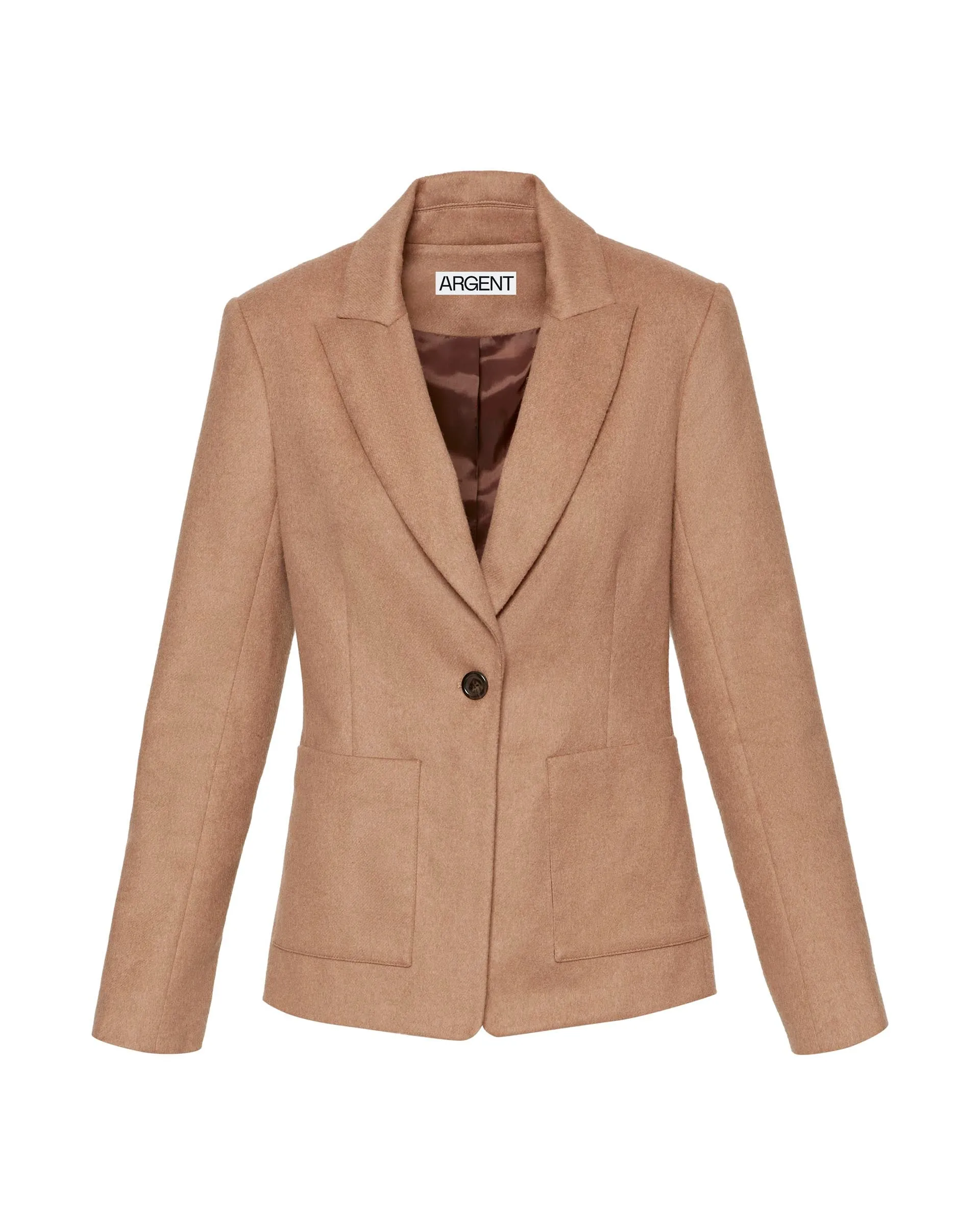 Patch Pocket Blazer in Textured Wool | Camel