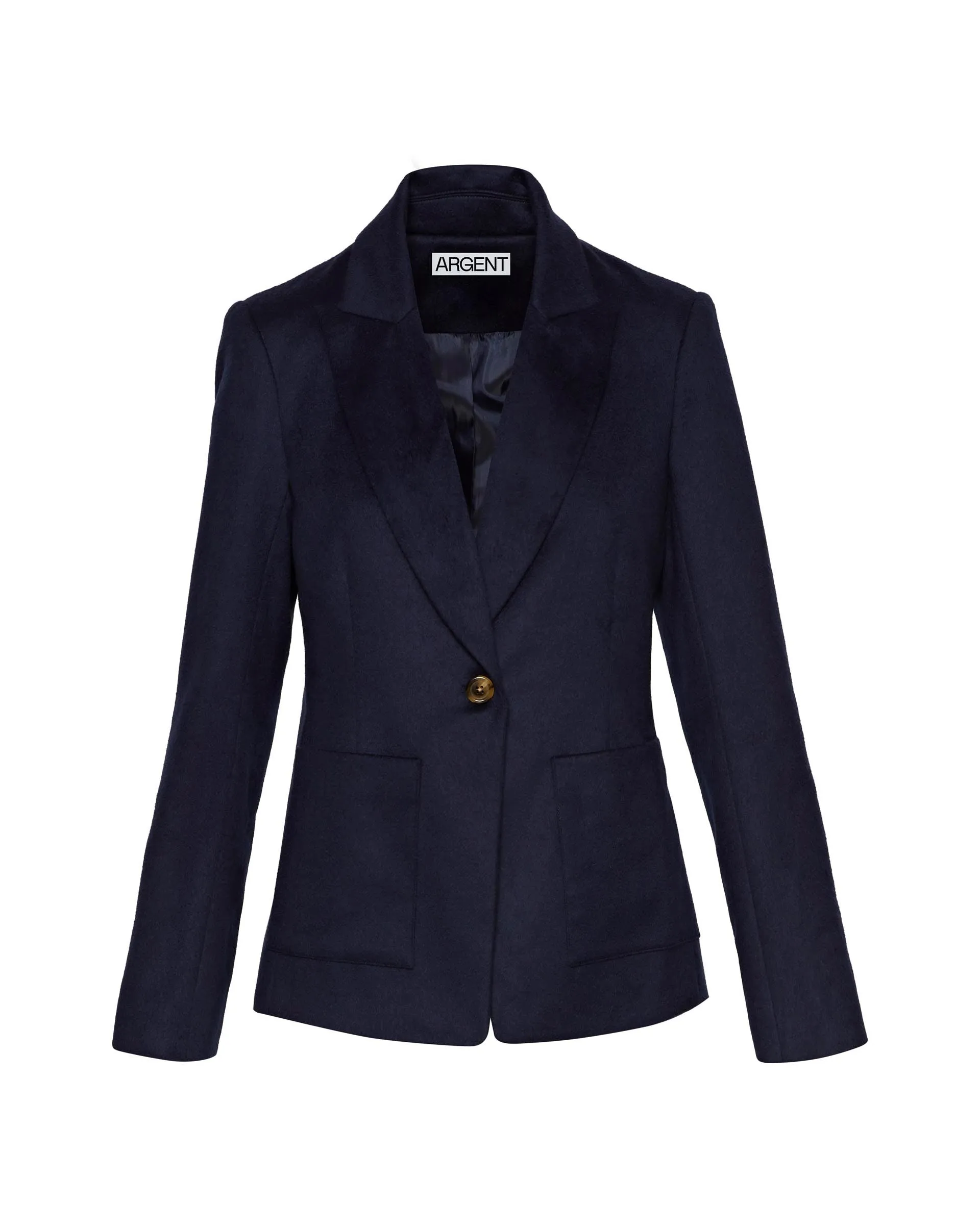 Patch Pocket Blazer in Textured Wool | Navy