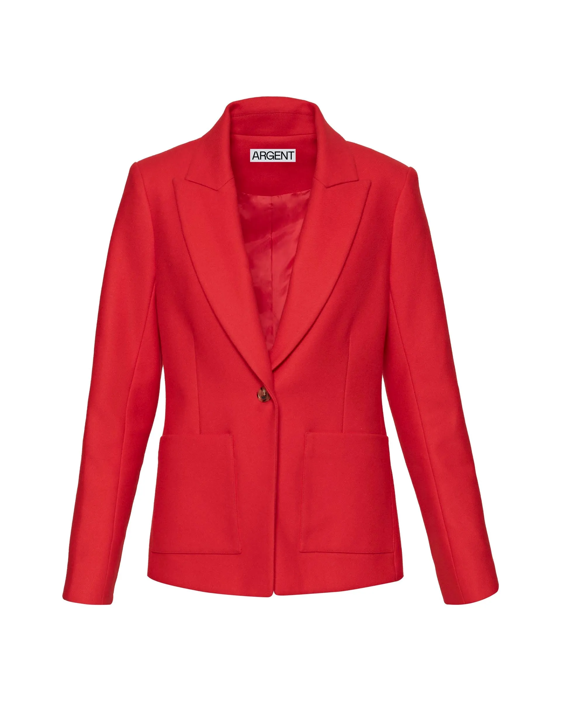 Patch Pocket Blazer in Wool Twill | Scarlet