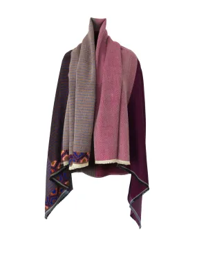 PETITE Light Wool Cape Fusion Plum