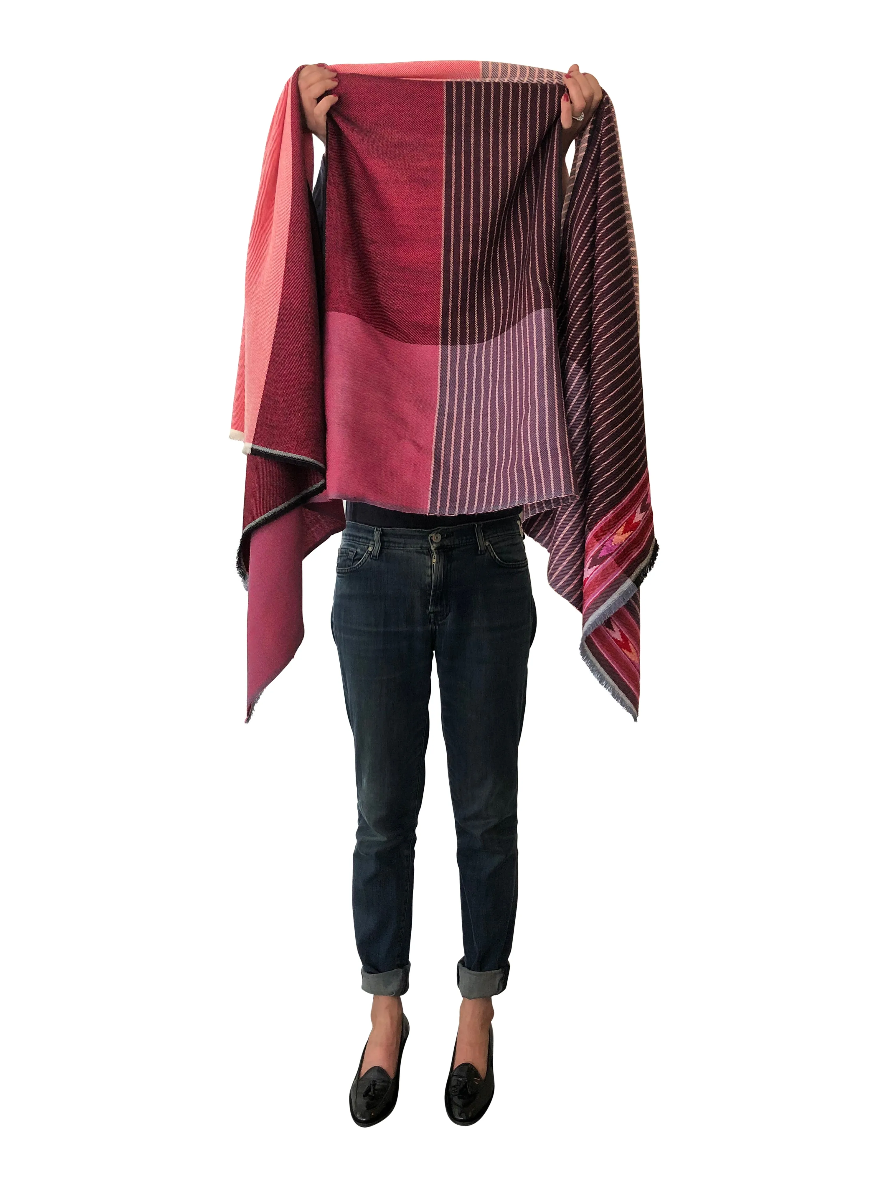 PETITE Light Wool Cape Fusion Red