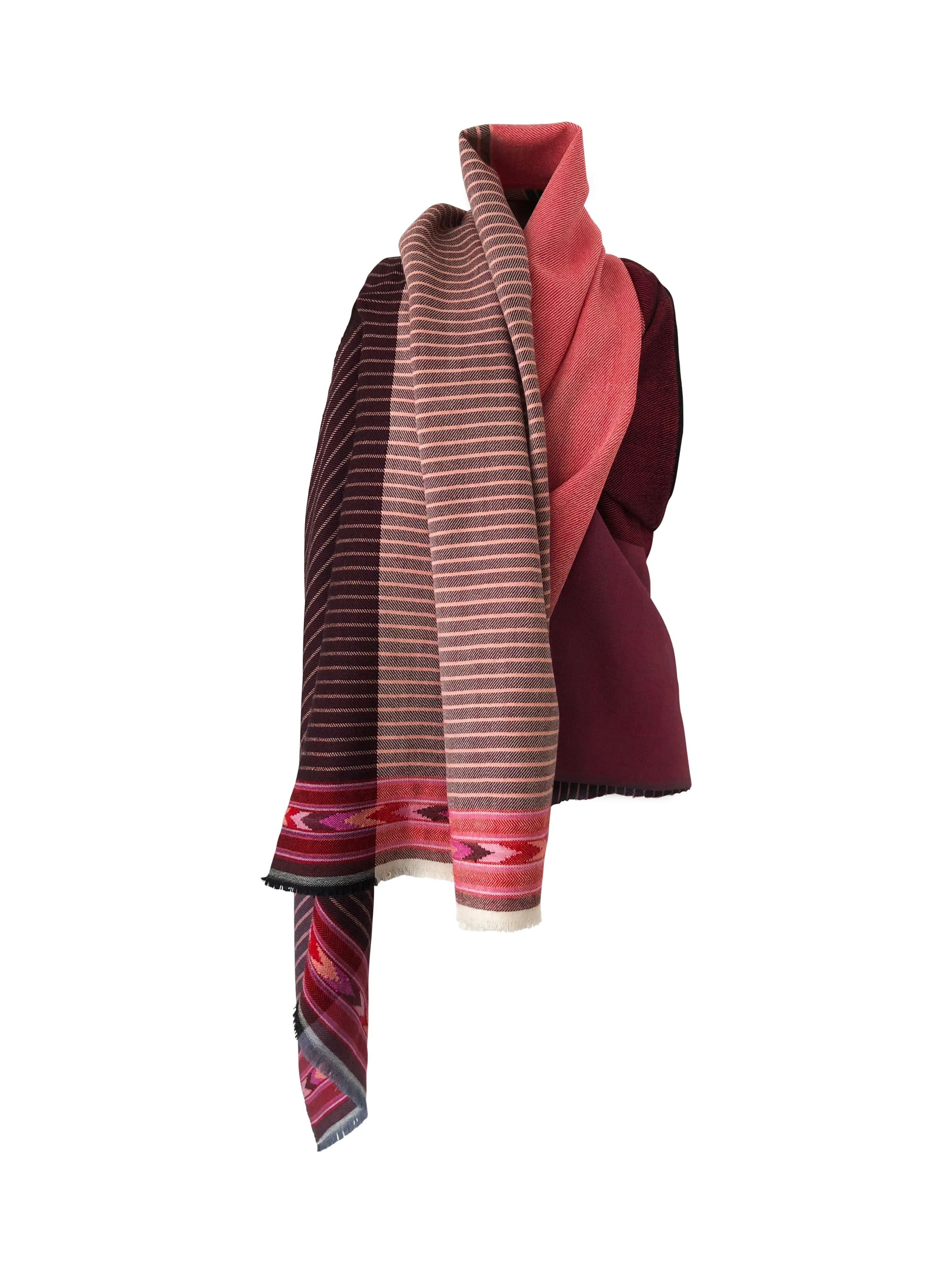 PETITE Light Wool Cape Fusion Red