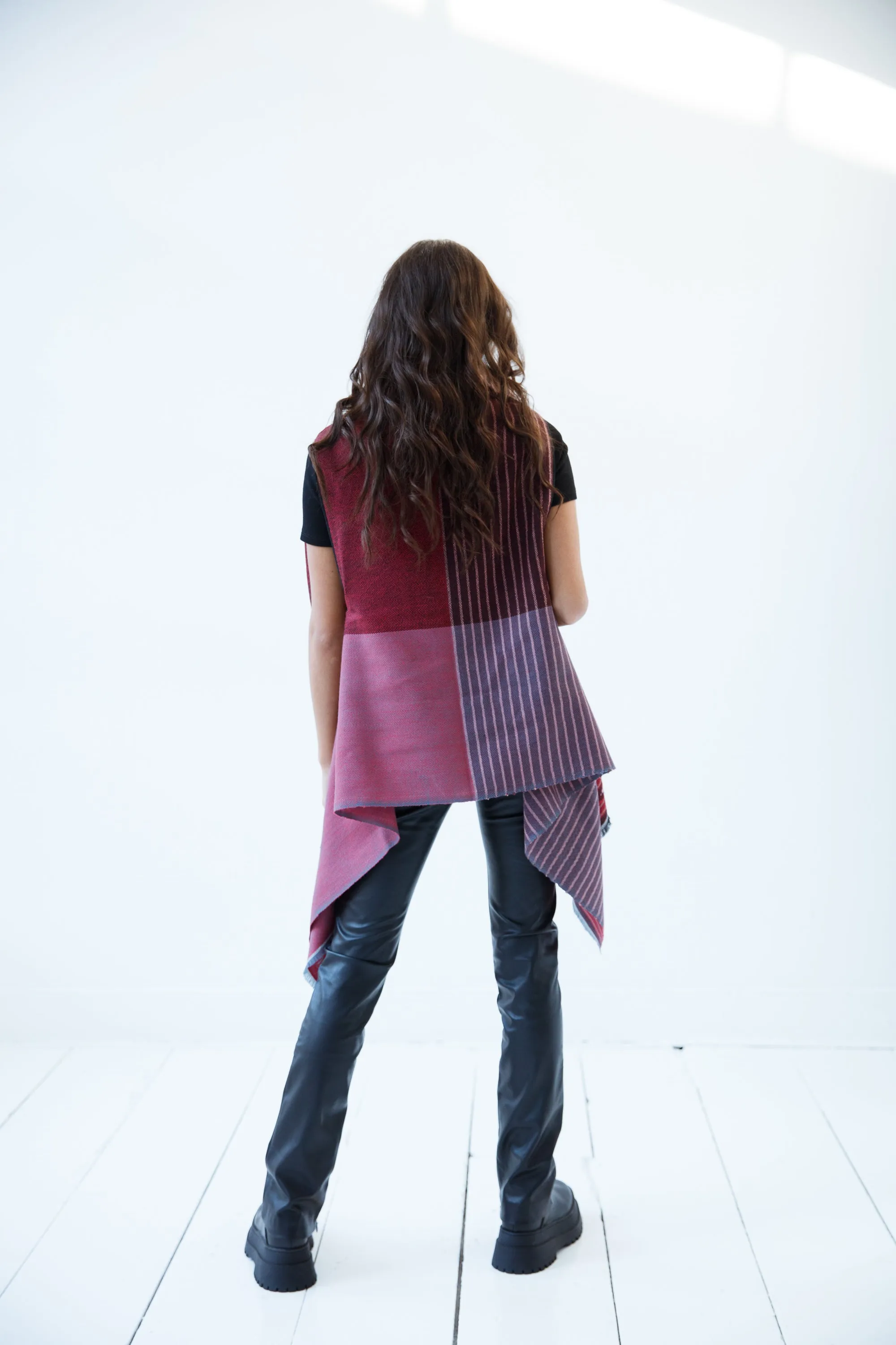 PETITE Light Wool Cape Fusion Red