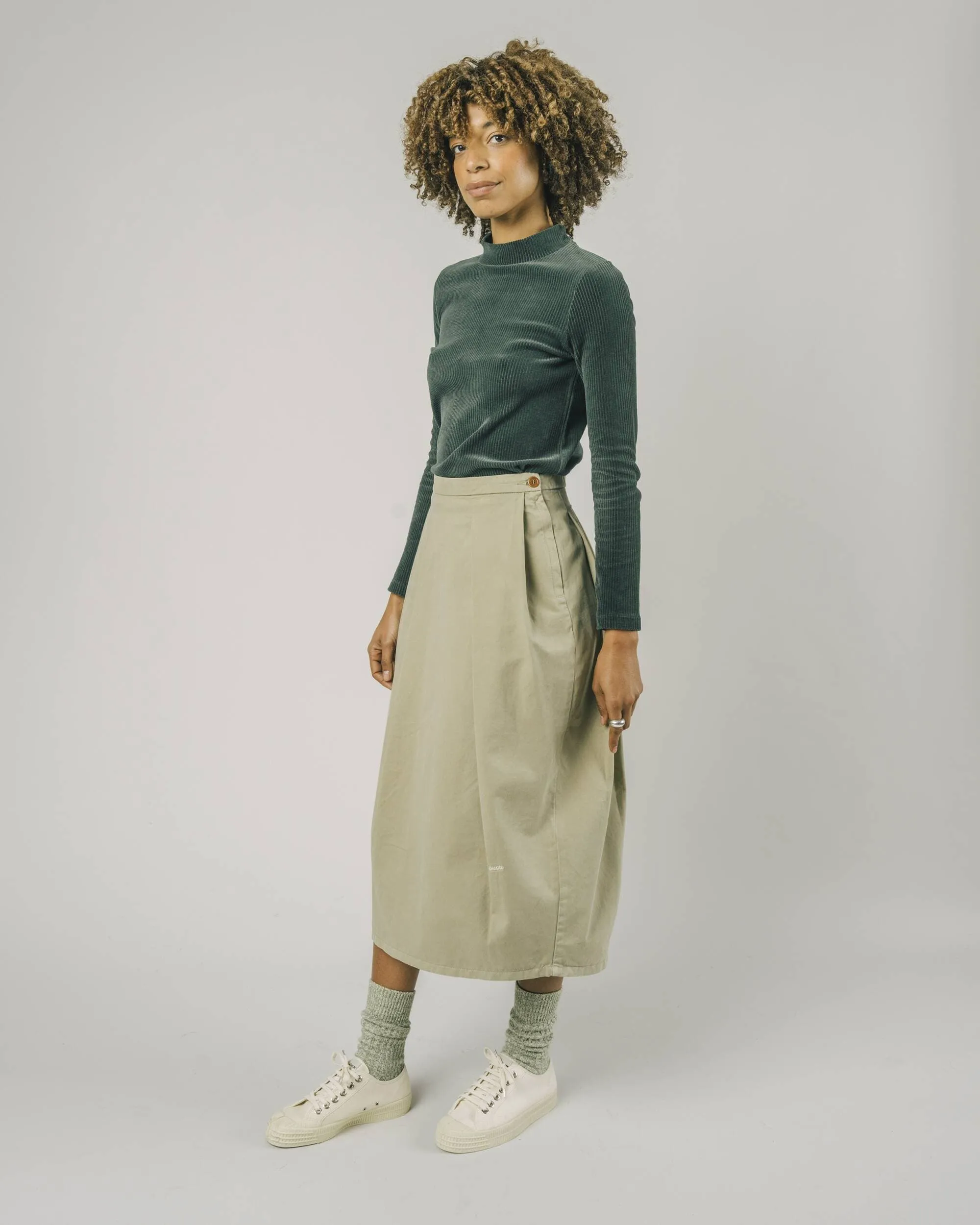 PLEATED SKIRT - BEIGE