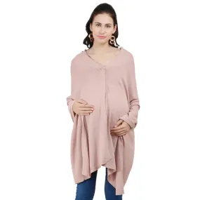 Pluchi Knitted Nursing Poncho Frida (Pale Pink)